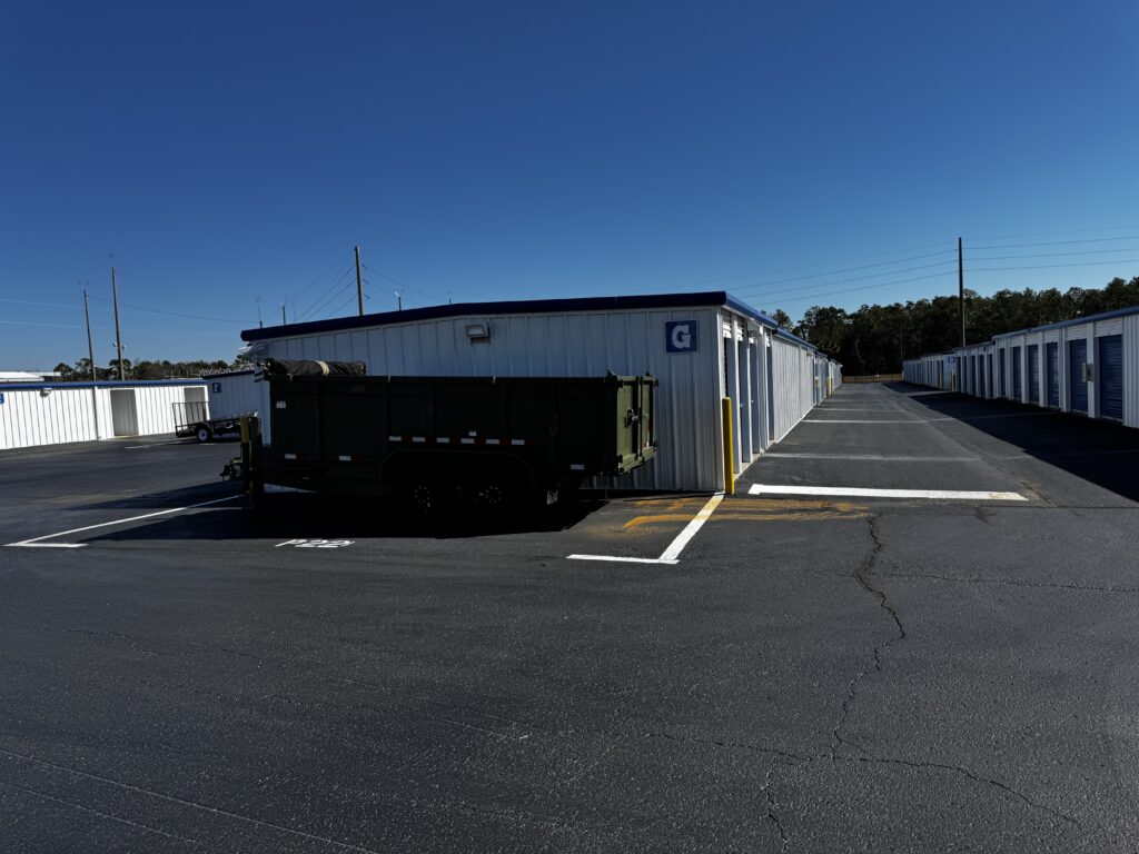 Exterior storage building at Florida Secure Storage of Ocala with multiple storage units